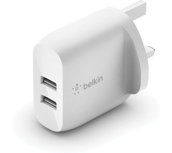 BELKIN Dual USB-A 24 W Mains Charger - White