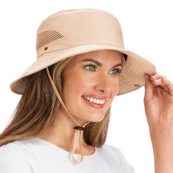 Easylife Wide-Brim Breathable Sun Hat in Beige