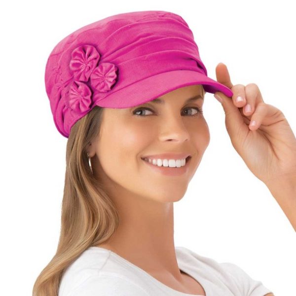 Easylife Womens Floral Embellished Hat in Pink - Image 2