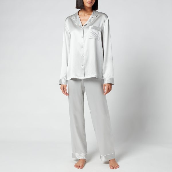 Freya Silk Pyjamas - Moonlight Grey - S