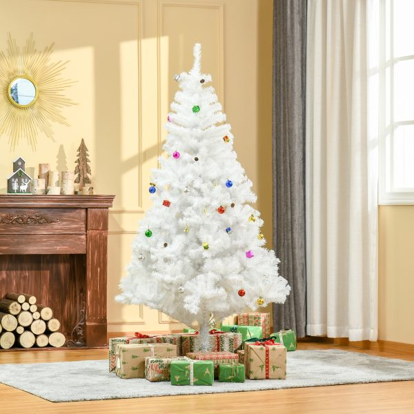 HOMCOM 6ft Snow Artificial Christmas Tree w/Metal Stand Decorations Home Seasonal Elegant Faux   Aosom UK - Image 2