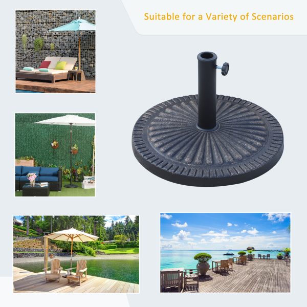 Outsunny 14kg Garden Parasol Base, Round Resin Sun Umbrella Base, Outdoor Umbrella Stand for 38mm or 48mm Outdoor Umbrella Poles, Bronze Tone - Image 4