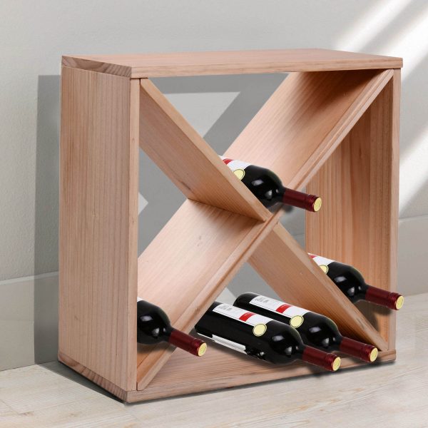 HOMCOM Wooden Wine Rack for 24 Bottle Square Tabletop Storage Holder Stand - Image 2