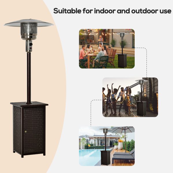 Outsunny 12KW Patio Gas Heater Freestanding Outdoor Garden Heating Rattan Furniture Wicker Table Top   Aosom UK - Image 5