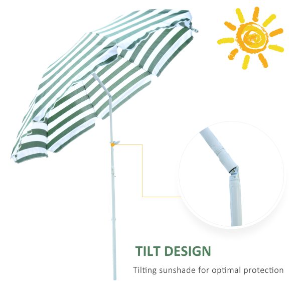 Outsunny Large 1.8m Patio Garden Beach Sun Crank Umbrella Sunshade Folding Tilt Crank Parasol New   Aosom UK - Image 5