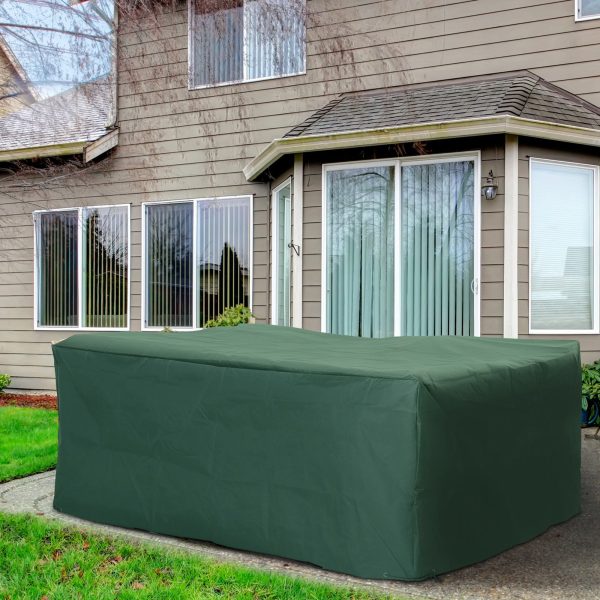 Outsunny Garden Furniture Cover, 600D Oxford Patio Set Protection, Waterproof Anti-UV, 245 x 165 x 55cm, Green   Aosom UK - Image 2