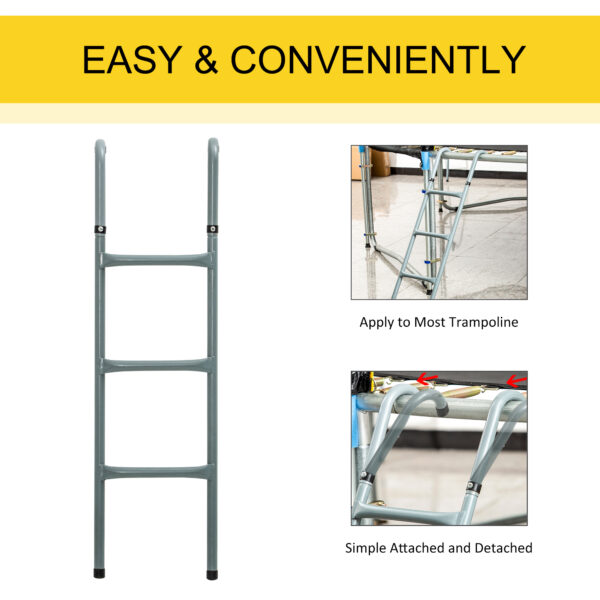 HOMCOM Trampoline Ladder, 12/14ft, Galvanized Steel with Non-slip Mat, Safe Access - Image 7