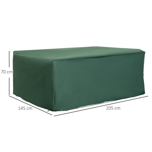 Outsunny 600D Garden Furniture Cover Outdoor Garden Rattan Furniture Protection Oxford Set Cover Waterproof Anti-UV Green 205x145x70cm   Aosom UK - Image 3