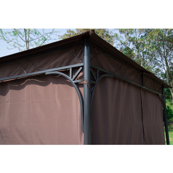 Outsunny 3x3 m Gazebo Pavilion-Coffee - Image 6