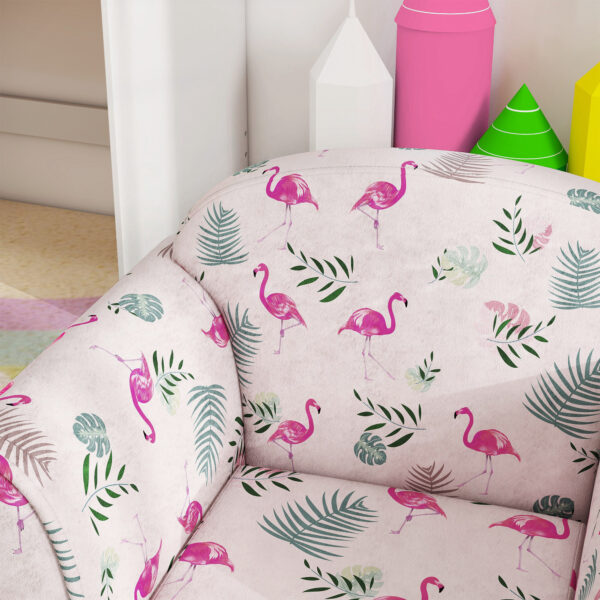 AIYAPLAY Kids Armchair with Flamingo Design, Wooden Frame, for Bedroom, Playroom, Kids Room, Pink   Aosom UK - Image 9