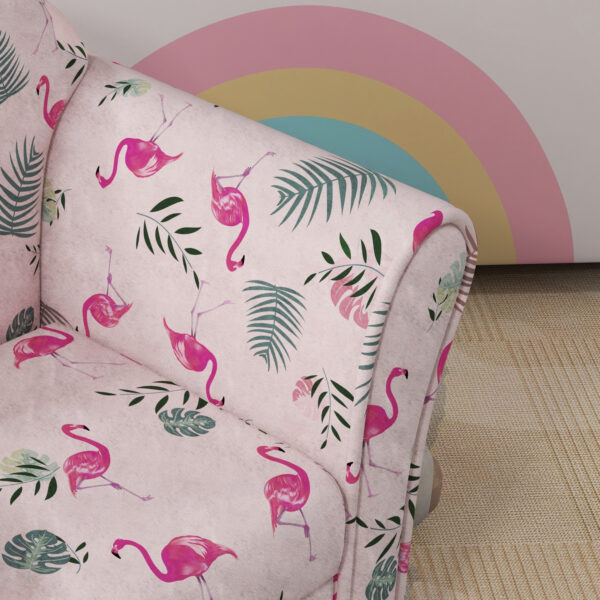 AIYAPLAY Kids Armchair with Flamingo Design, Wooden Frame, for Bedroom, Playroom, Kids Room, Pink   Aosom UK - Image 8