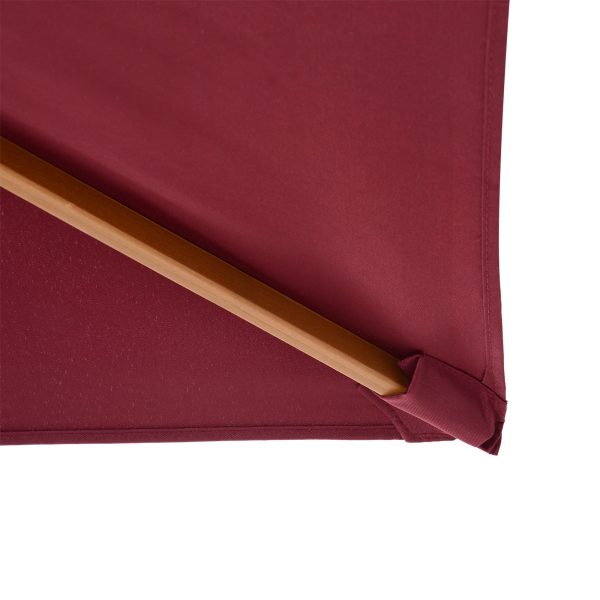 Outsunny Waterproof Wooden Garden Parasol, 3m x 2m Sun Shade Patio Umbrella, Outdoor Canopy, Wine Red   Aosom UK - Image 9