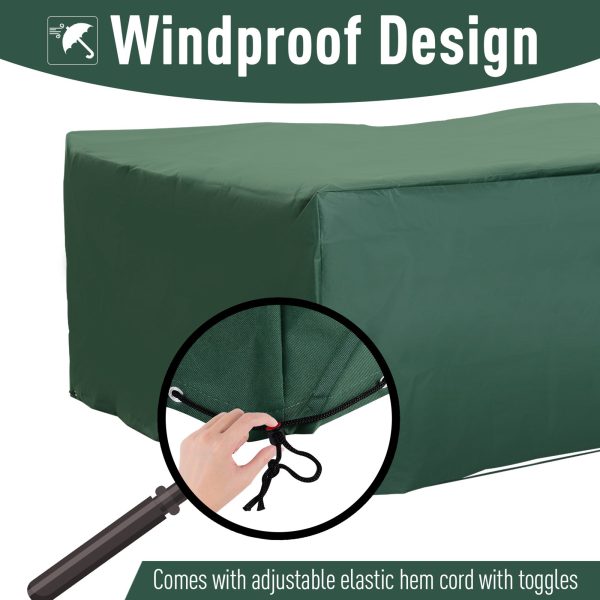 Outsunny 600D Garden Furniture Cover Outdoor Garden Rattan Furniture Protection Oxford Set Cover Waterproof Anti-UV Green 205x145x70cm   Aosom UK - Image 4