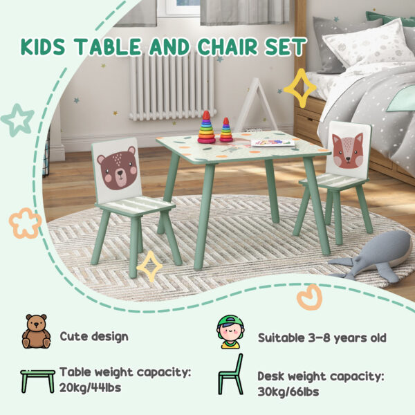 ZONEKIZ Kids Table and Chair Set and Kids Easel with Paper Roll, Storage Baskets, Kids Activity Furniture Set, Green   Aosom UK - Image 5