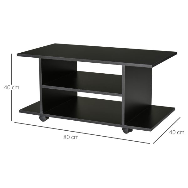 HOMCOM Modern TV Stand with Storage Shelves, Sleek Design for Living Rooms, Space-Saving, Black   Aosom UK - Image 3