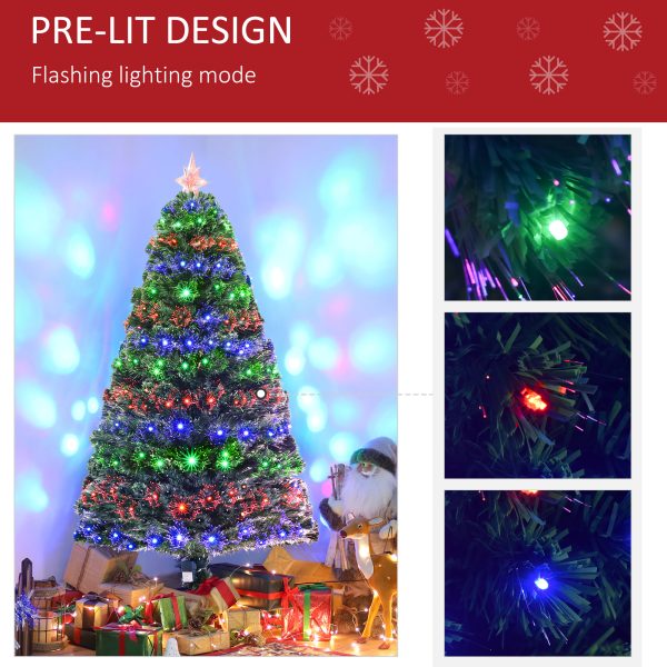 HOMCOM 5ft 150cm Green Fibre Optic Artificial Christmas Tree-Multi   Aosom UK - Image 5