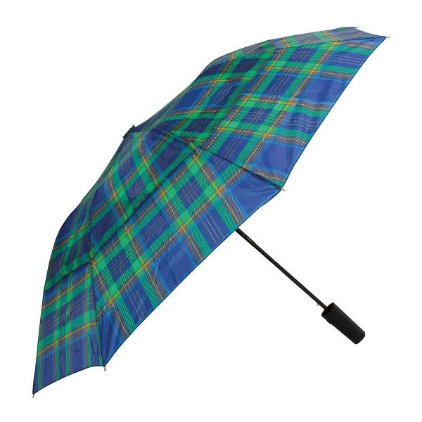 Windproof Umbrella Blue Tartan (41cm/16in long)