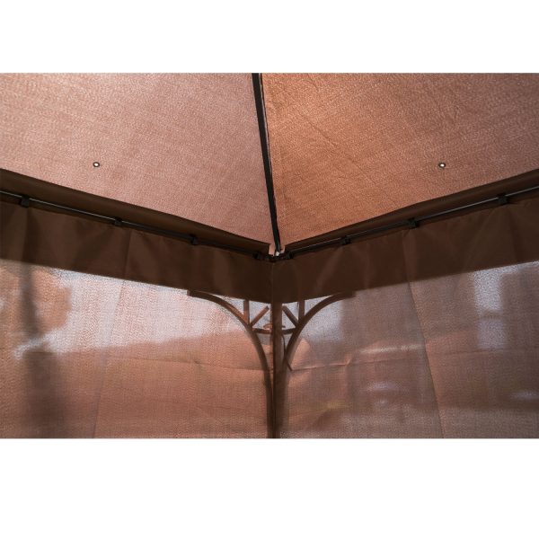 Outsunny 3x3 m Gazebo Pavilion-Coffee - Image 7