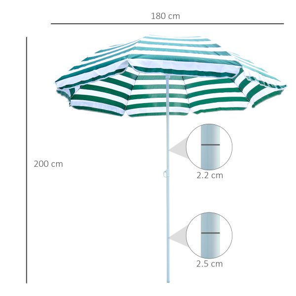 Outsunny Large 1.8m Patio Garden Beach Sun Crank Umbrella Sunshade Folding Tilt Crank Parasol New   Aosom UK - Image 3