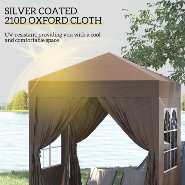 Outsunny Pop Up Gazebo Canopy, size (2 x 2m)- Coffee   Aosom UK - Image 5