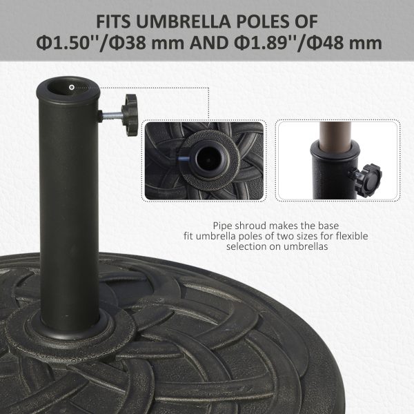 Outsunny Parasol Base: Resin Umbrella Stand for 28mm & 38mm Poles, Weather-Resistant, Bronze Hue   Aosom UK - Image 6