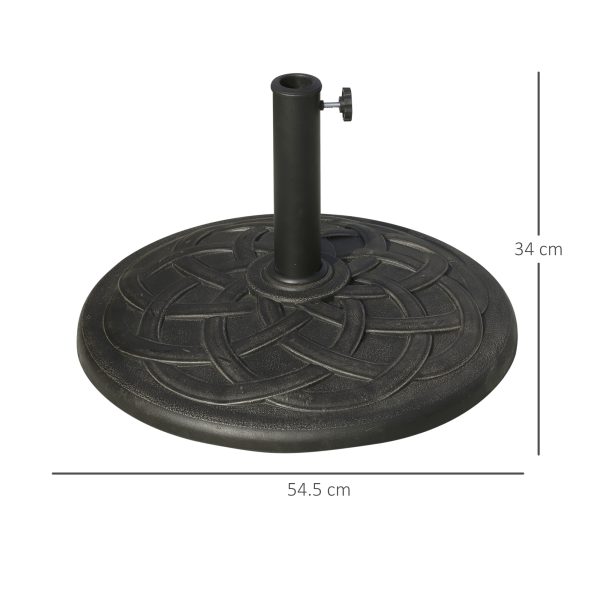 Outsunny Parasol Base: Resin Umbrella Stand for 28mm & 38mm Poles, Weather-Resistant, Bronze Hue   Aosom UK - Image 3