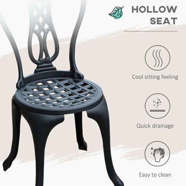 HOMCOM 3 Piece Patio Cast Aluminium Bistro Set Garden Outdoor Furniture Table and Chairs Shabby Chic Style   Aosom UK - Image 6