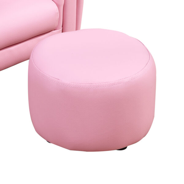 HOMCOM Toddler Chair Single Seater Kids Sofa Set Children Couch Seating Game Chair Seat Armchair w/ Free Footstool (Pink) - Image 7