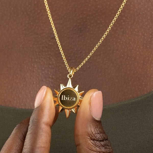 Engraved Gold Plated Sunshine Necklace - Image 2