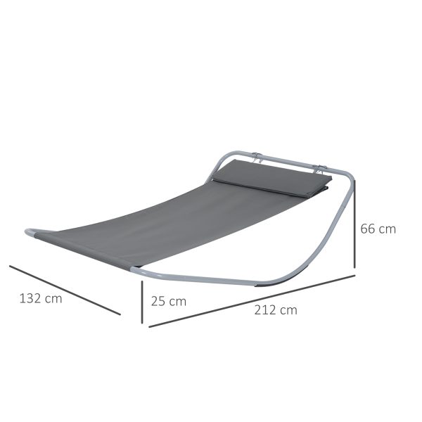 Outsunny Single Rocking Bed Hammock-Grey - Image 3