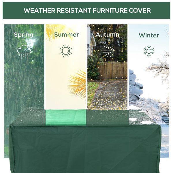 Outsunny Garden Furniture Cover, 600D Oxford Patio Set Protection, Waterproof Anti-UV, 245 x 165 x 55cm, Green   Aosom UK - Image 6