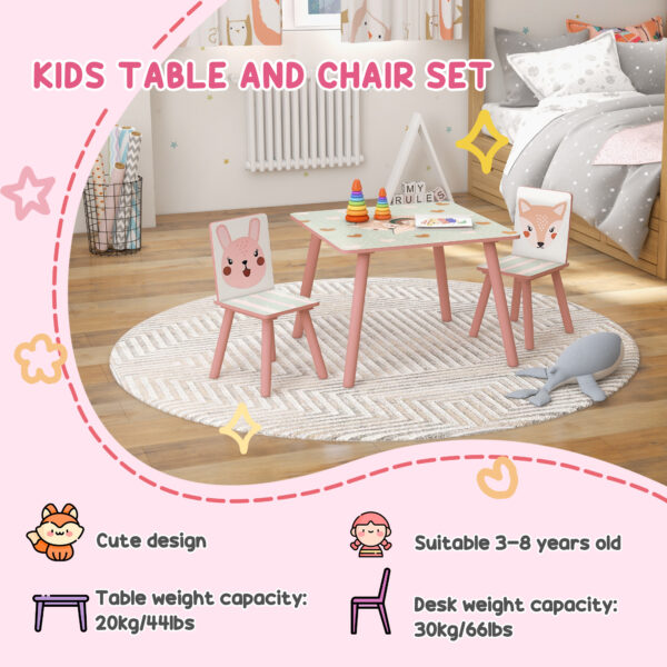 ZONEKIZ Multi-Activity Kids Table and Chair Set with Easel, Paper Roll, and Storage, Children's Furniture, Pink   Aosom UK - Image 5