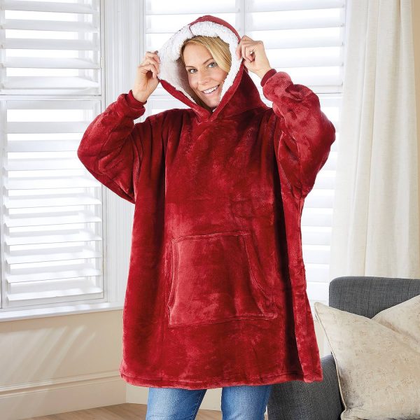 Women's Blanket Hoodie, Red, One size fits all, W74 x L110cm