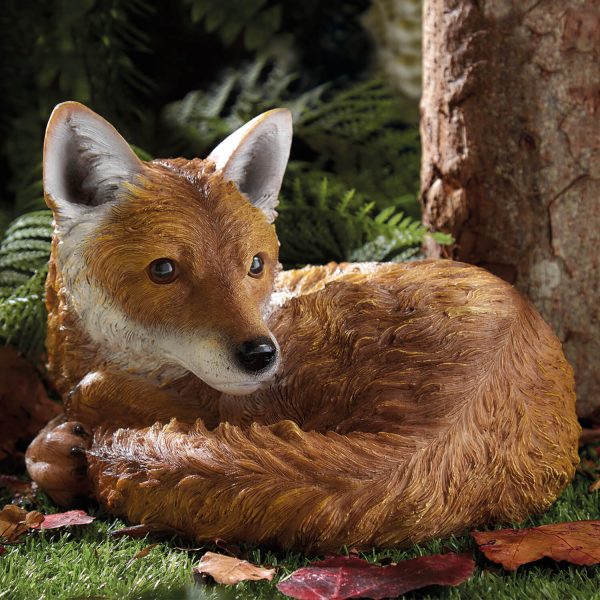 Garden Ornament Curled Up Fox H21 x W30 x D25cm