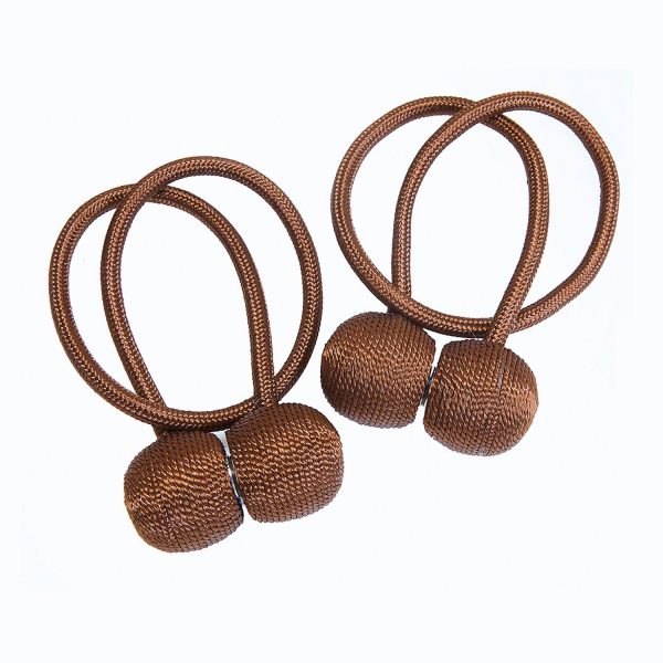 Magnetic Curtain Tie Backs - Pack of 2 Brown