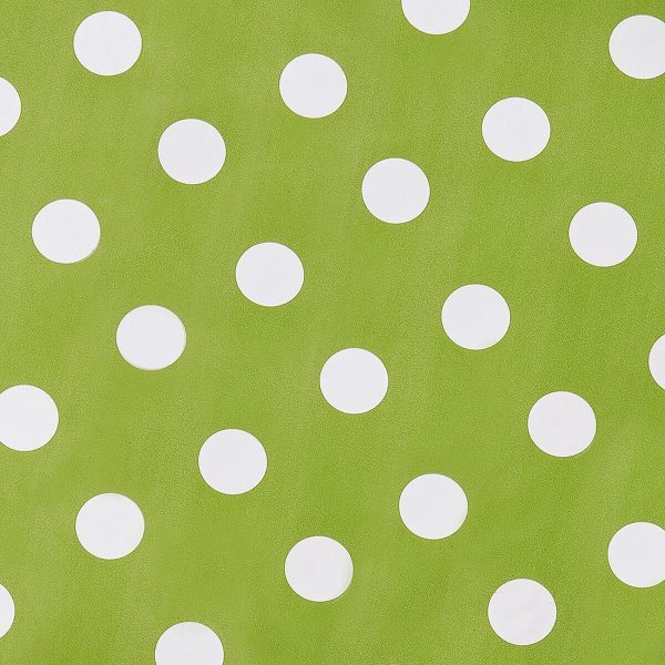 Pvc Wipe Clean Table Cloth 137cm Square in Green Spot