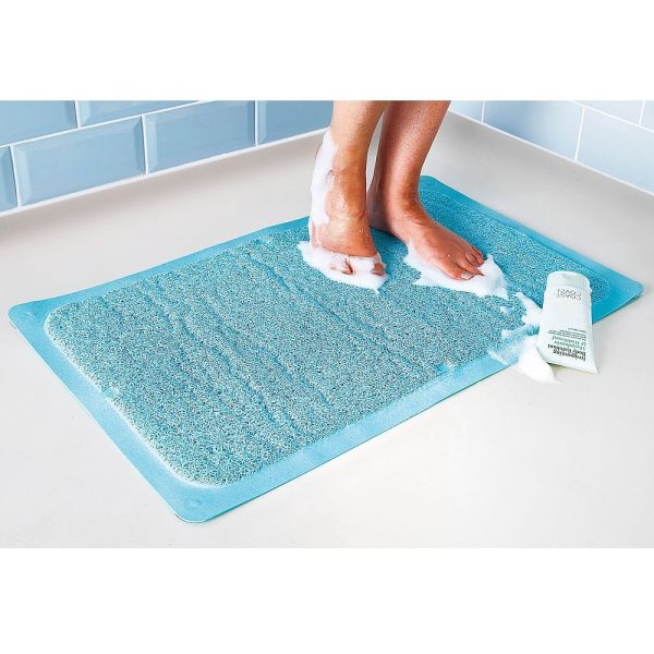 Shower Loofah Mat in White L73 x W43cm