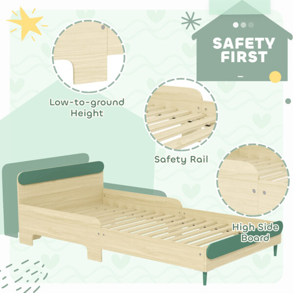 AIYAPLAY Toddler Bed with Safety Rail for Ages 3-10 Years, 195 x 103 x 60.5cm, Green   Aosom UK - Image 5