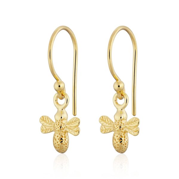 Gold Plated Bee Hook Earrings - Image 2