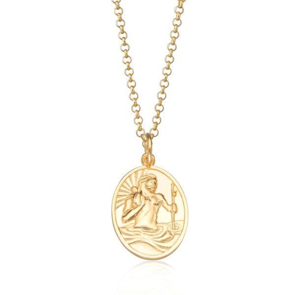 Engraved Gold Plated St Christopher Necklace - Image 2