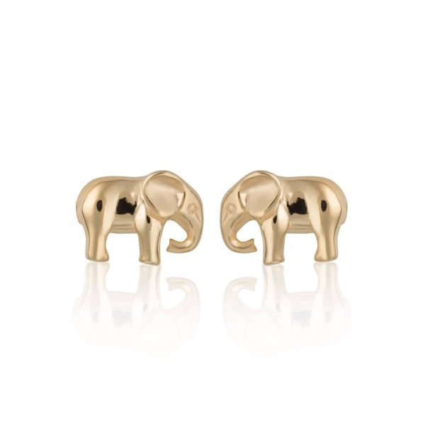 Gold Plated Elephant Stud Earrings - Image 2