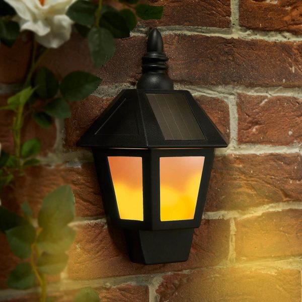 2-In-1 Solar Flame Wall Light