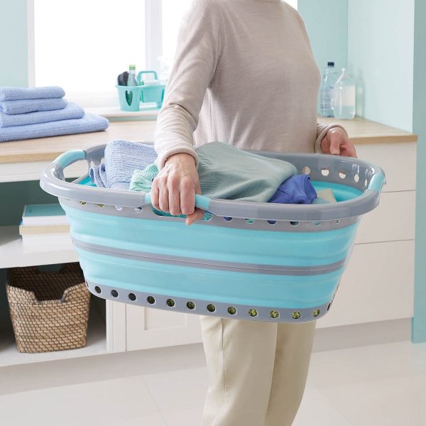 Hip-Hugger Collapsible Laundry Basket