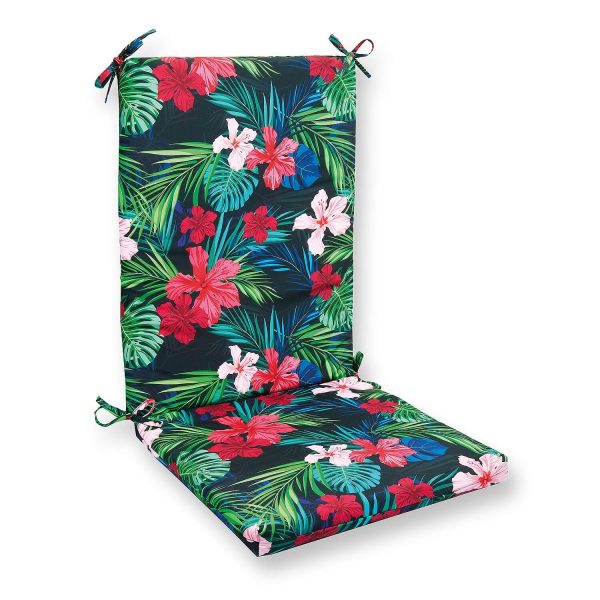 Sun Lounger Cushion Pad, Tropical Lily, Water-resistant for Outdoor Use