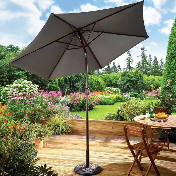 Garden Parasol / Tilting Parasol White Height 2m & 2.7m