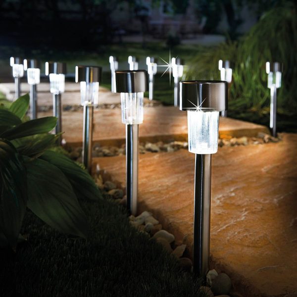 Solar Stake Lights Warm White Set of 12