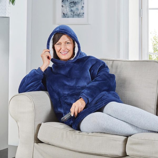 Ladies Snuggle Hoodie Navy. One size fits all. W74 x L110cm