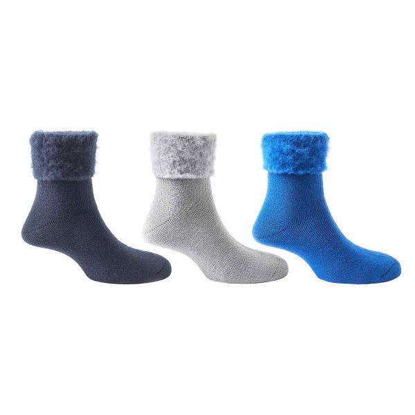 Mens Bed Socks Black/Navy/White Sizes 7-11 Pack of 3