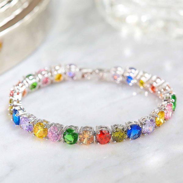 Tennis Bracelet Multicoloured L18cm