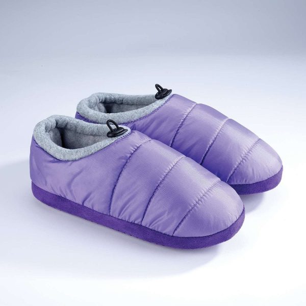 Mule Slippers - Quilted Memory Foam DUVet - Purple S